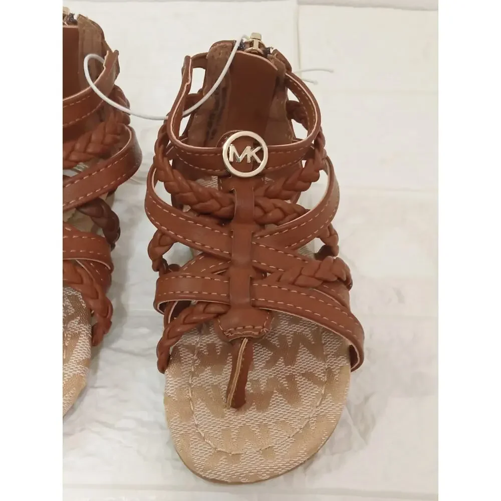 Michael Kors Toddler Girl Sandals Gladiator MK Brown Cognac Size 6